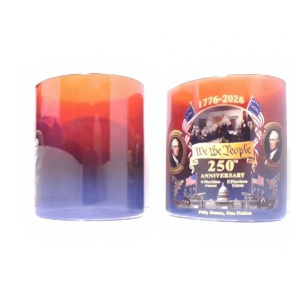 WE THE PEOPLE 250th Anniversary Lowball Glassware Set 1776-2026 Red Blue 2pc EX - Picture 8 of 11